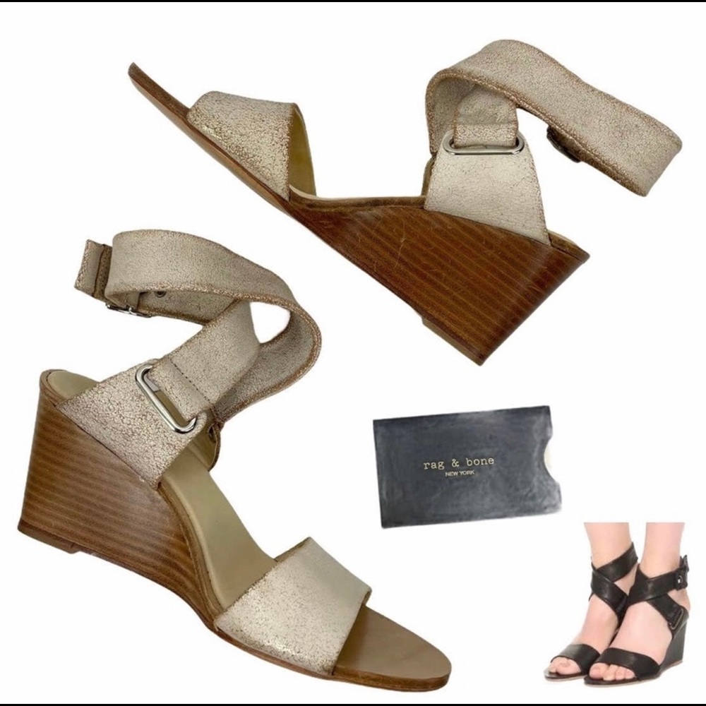 Rag & Bone Wedge Sandal, Damien Crackle - Size 9.5